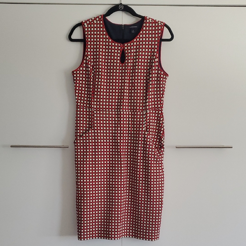 Red, White, AND Navy Blue (could pass for black) Polka Dot Dress